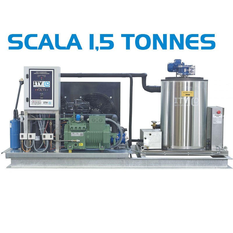 FLAKE ICE MACHINE SCALA 1,5 TONS KG BY 24H