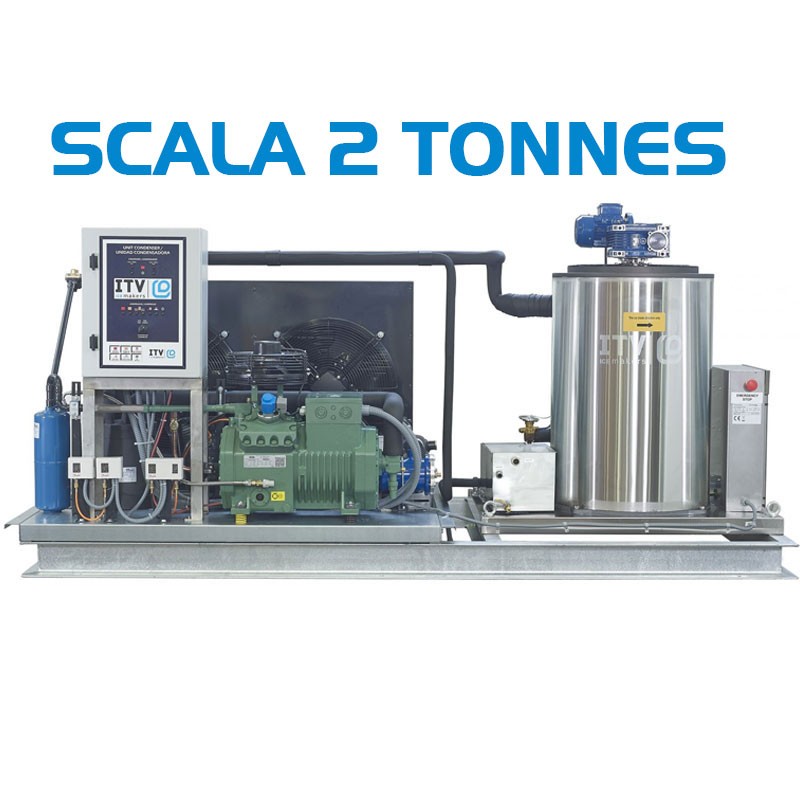 FLAKE ICE MACHINE SCALA 2 TONS KG BY 24H WITHOUT STORAGE